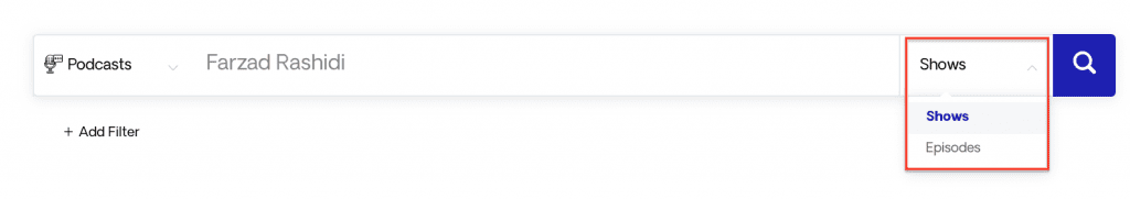 Influencer podcast search