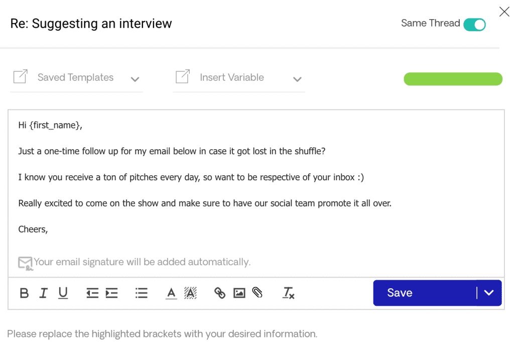 podcast pitch follow up