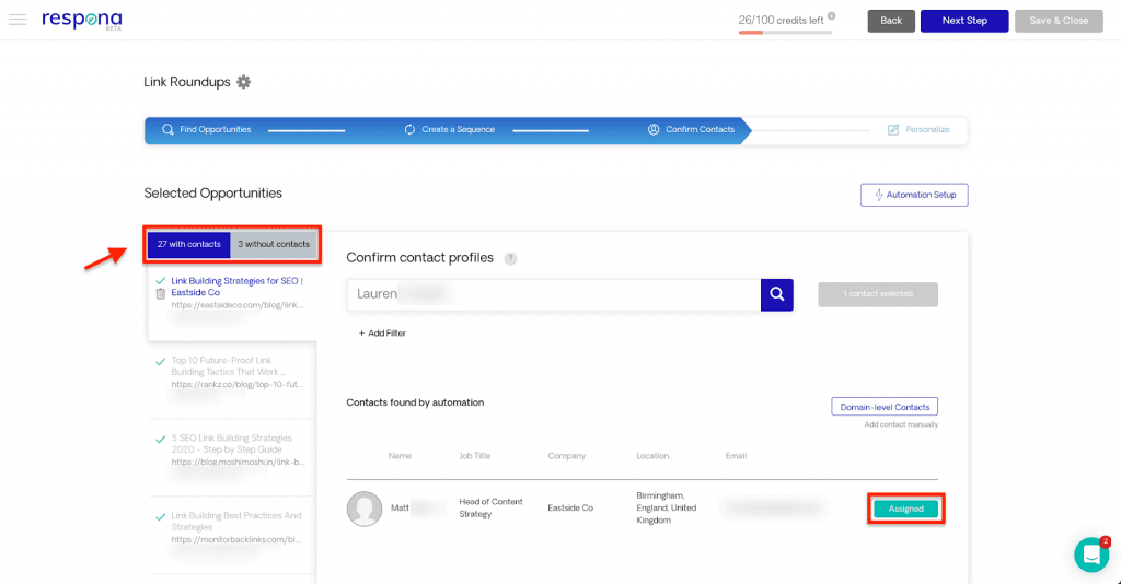 Finding additional contacts