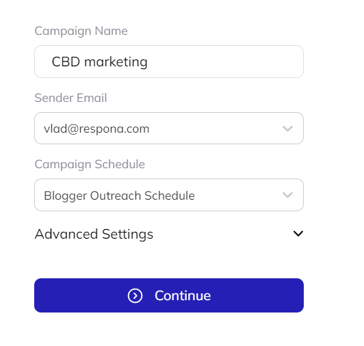 Naming your campaign in Respona