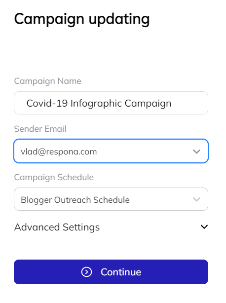 Naming your campaign in Respona