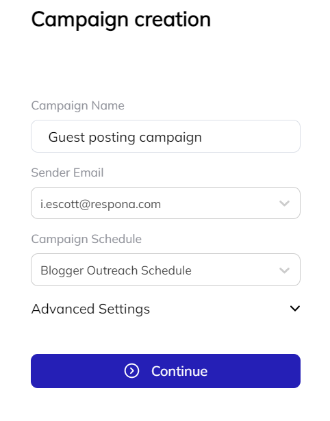 Naming a campaign in Respona