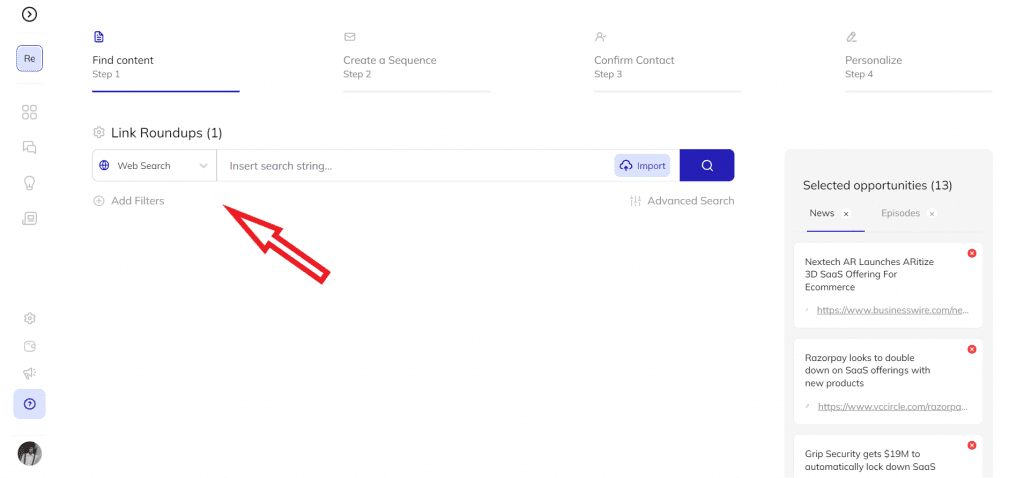 Web search source
