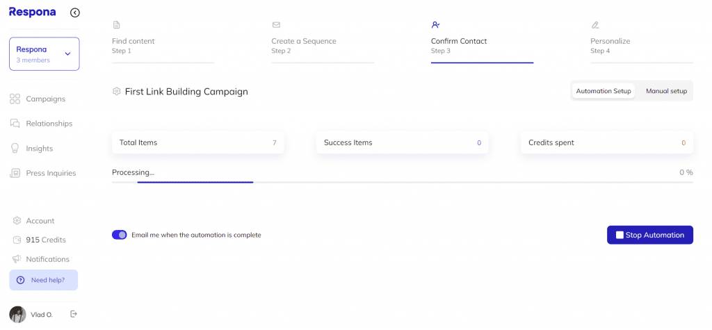 Contact automation review