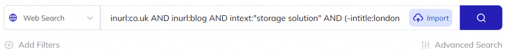Search string
