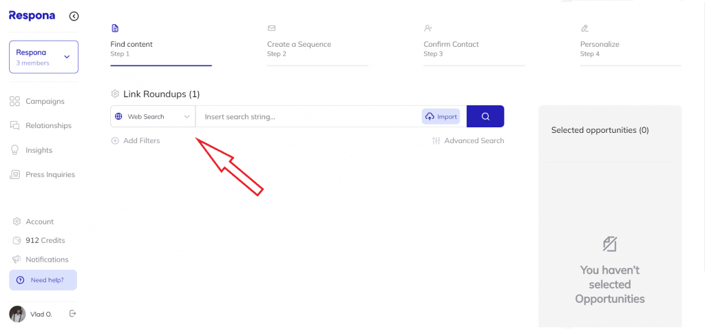 Respona web search source