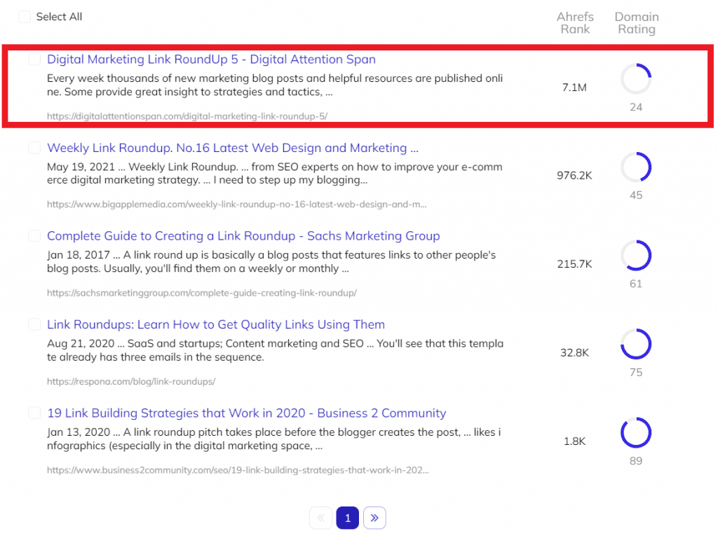 Search results