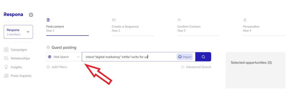 Respona search bar