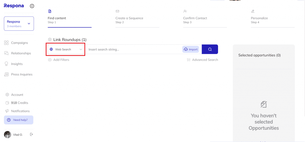 Selecting search source