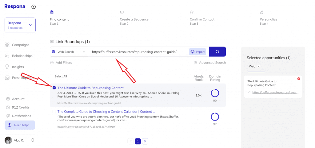 URL search