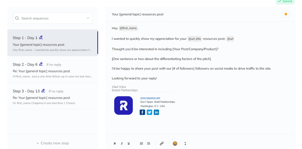 Three emails in the sequence