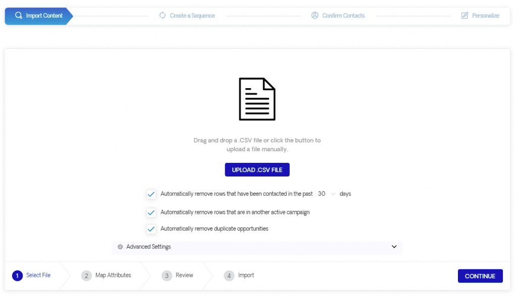 uploading CSV
