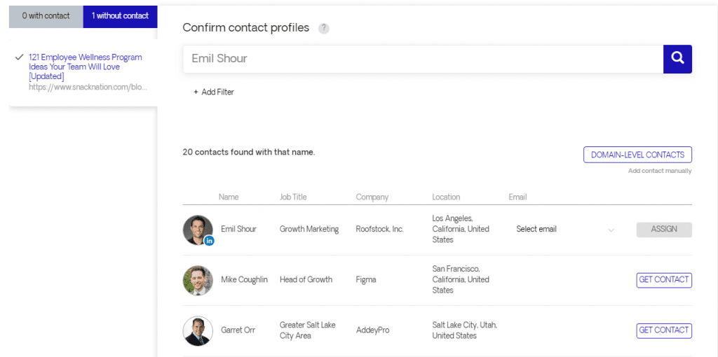 contact search