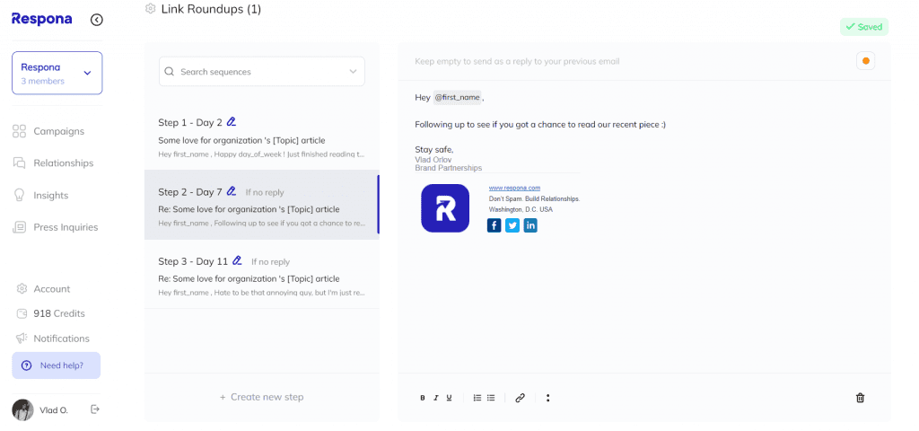 Adding follow-ups