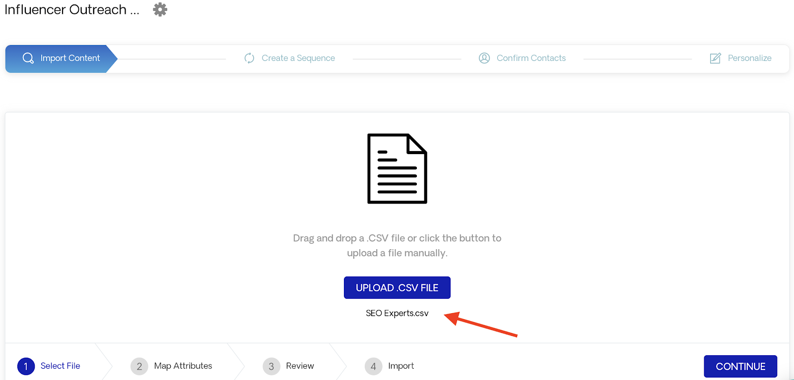 Add CSV File to Respona