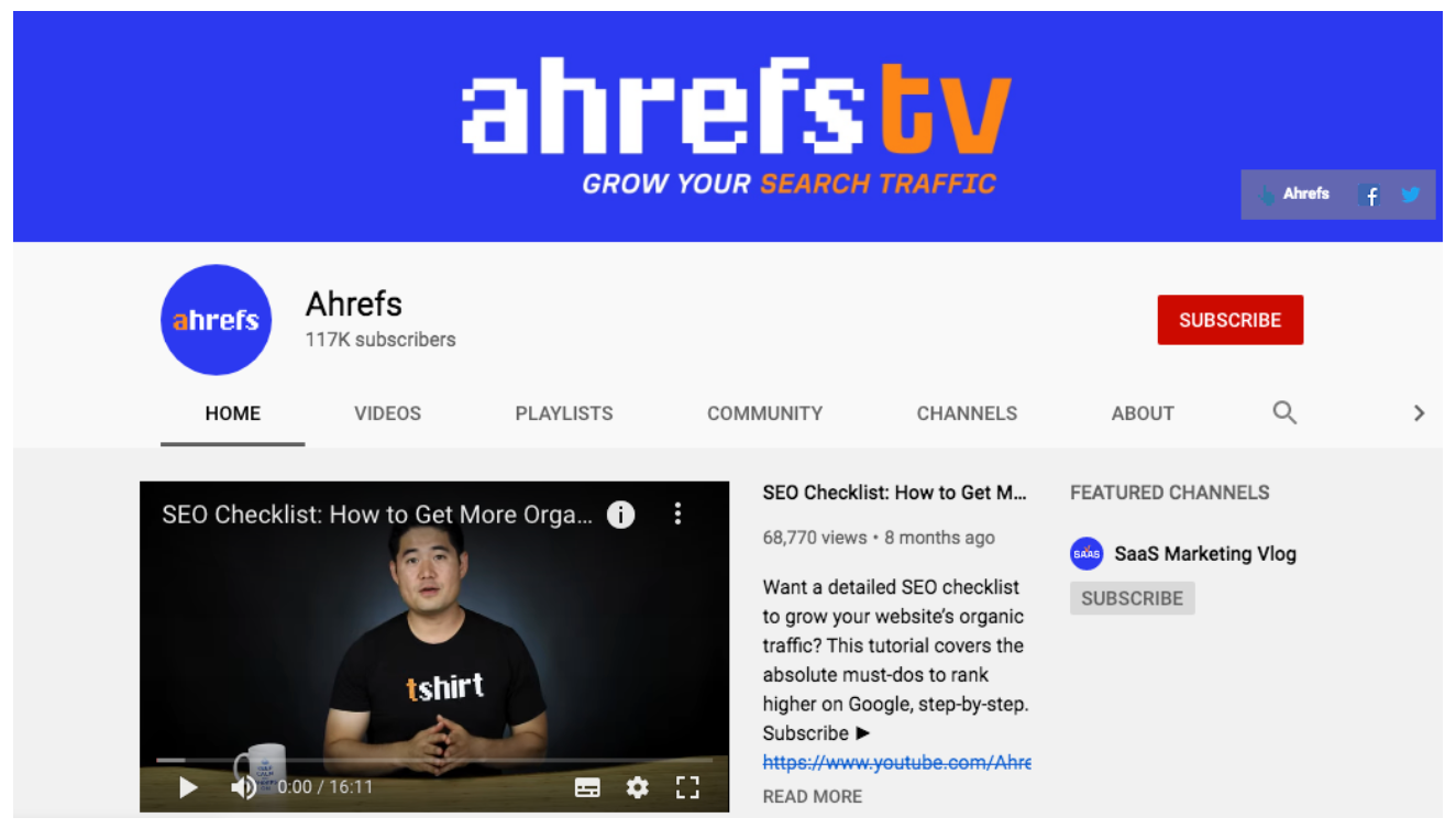 Ahrefs Youtube