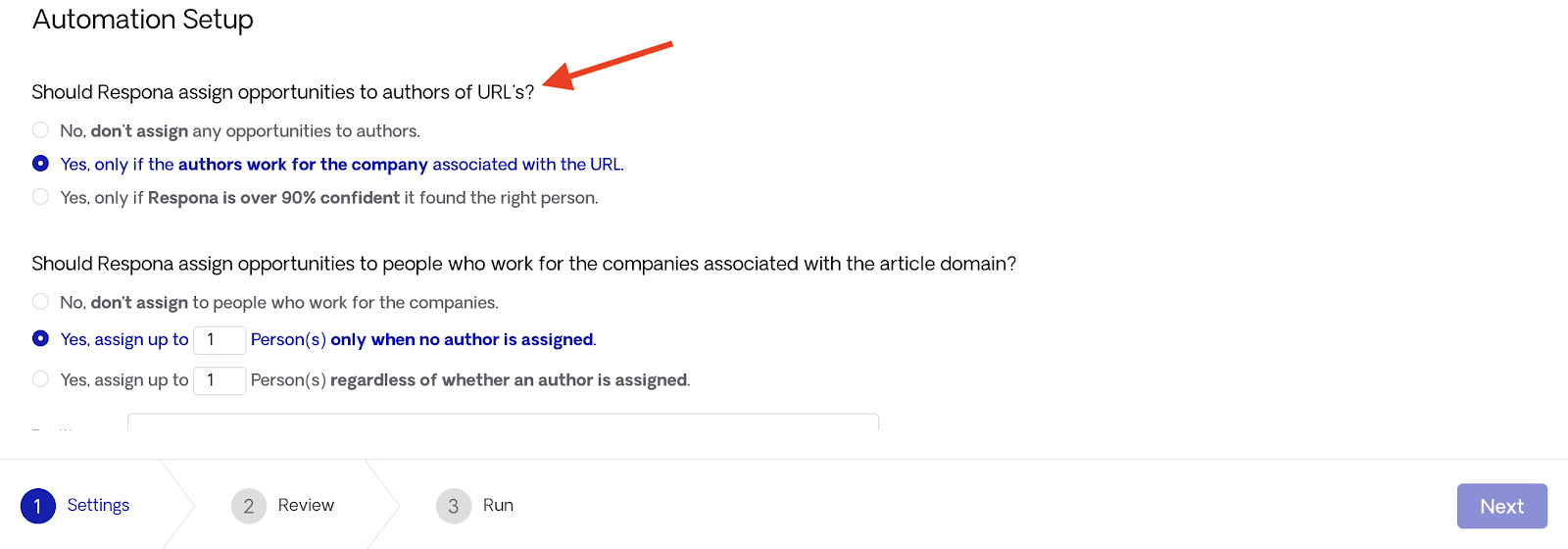 Assign Opportunities to Author URLs