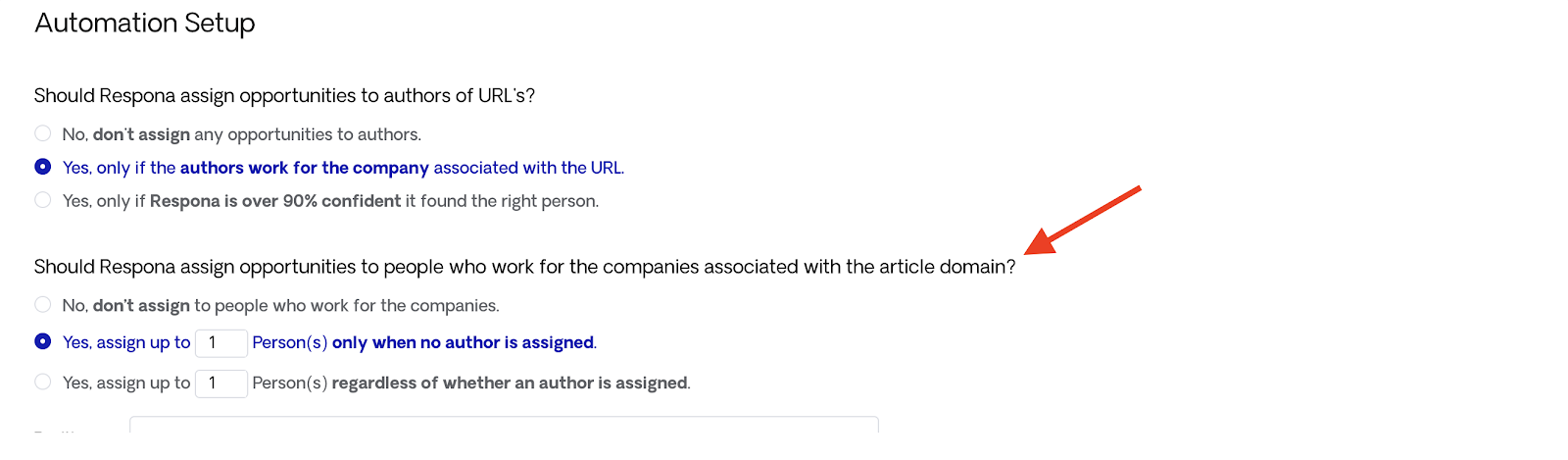 Assign Opportunities to People Who Work for the Companies Associated With the URL