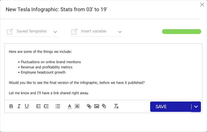 Bullet Points in Email Pitch