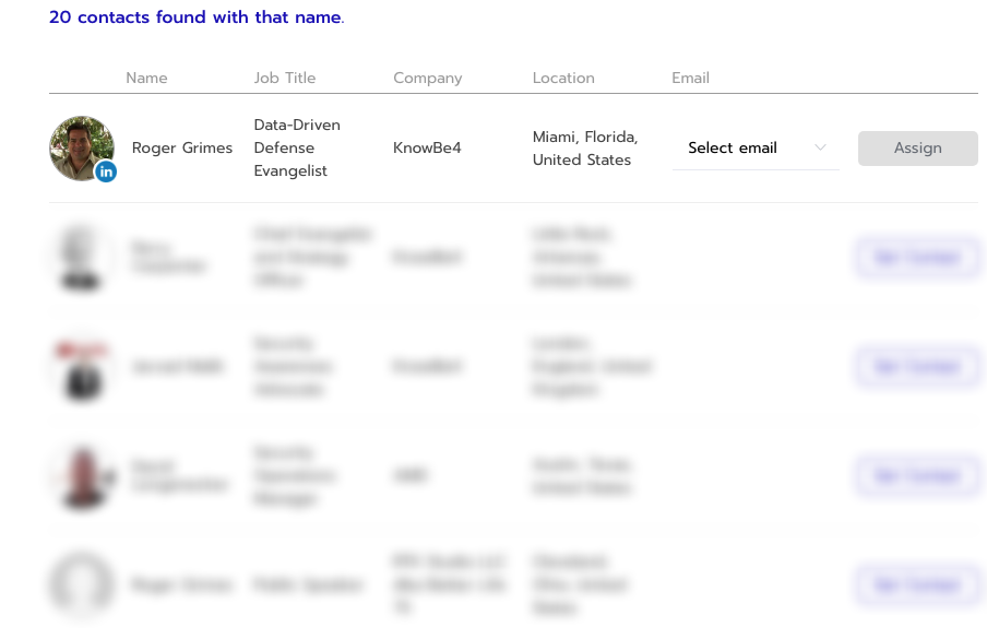 Confirm Contacts Inside Respona