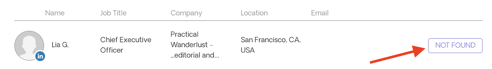 Contact Not Found