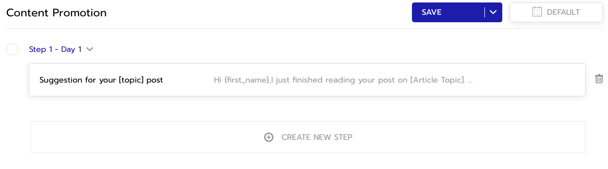 Create New Steps for Respona Sequence