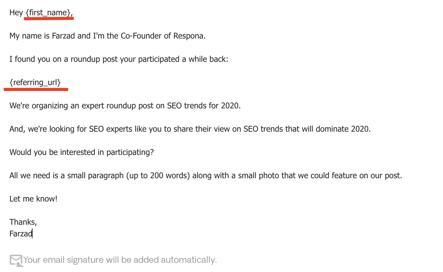 Custom Fields in Email