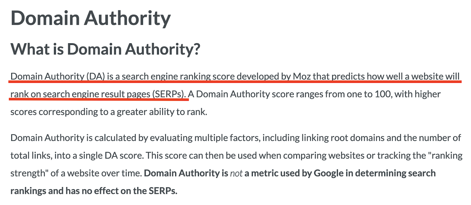 Domain Authority Definition