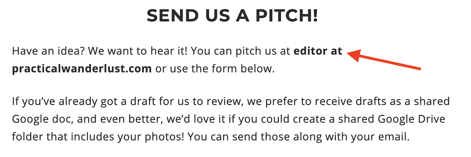 Email Address on the Page