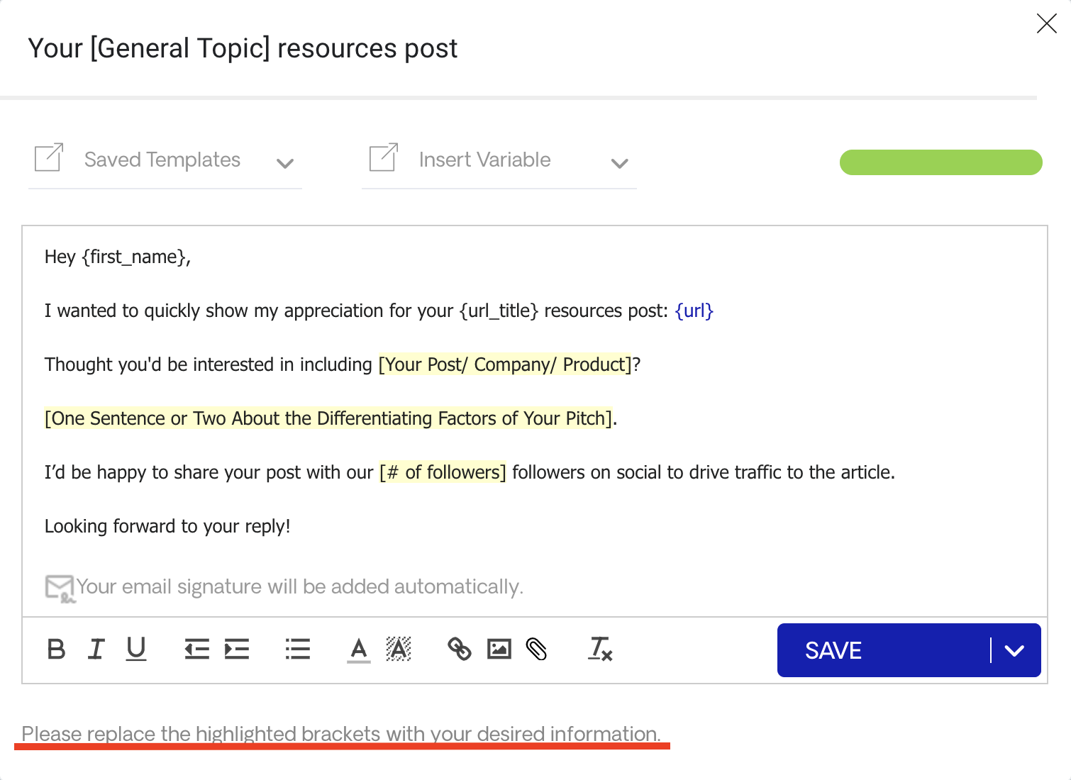 Email of Resource Pages Sequence
