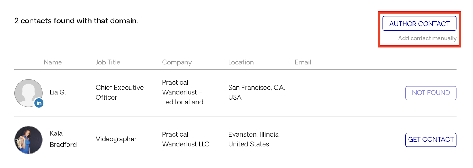 Enter Email Manually