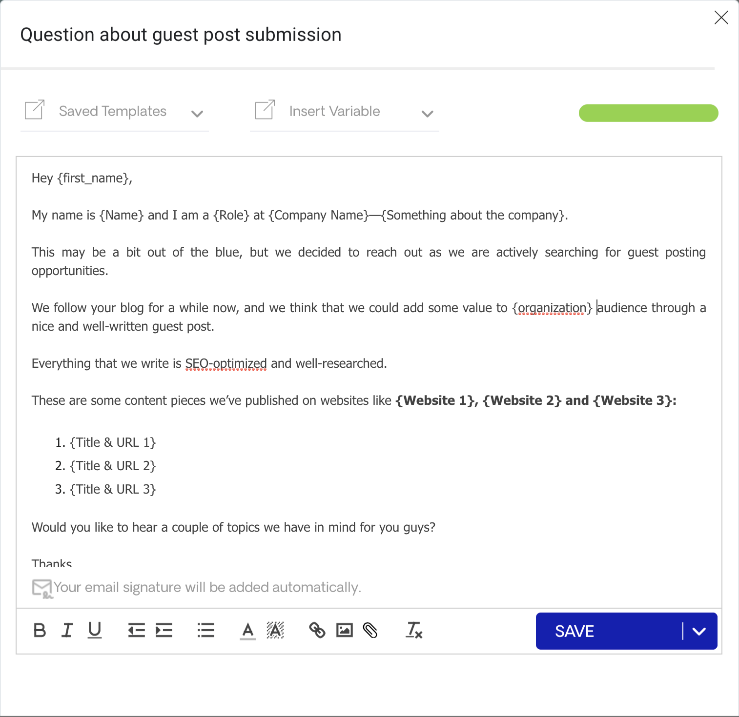 First Email in Sequence