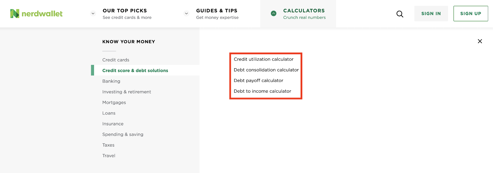 Nerdwallet credit score features