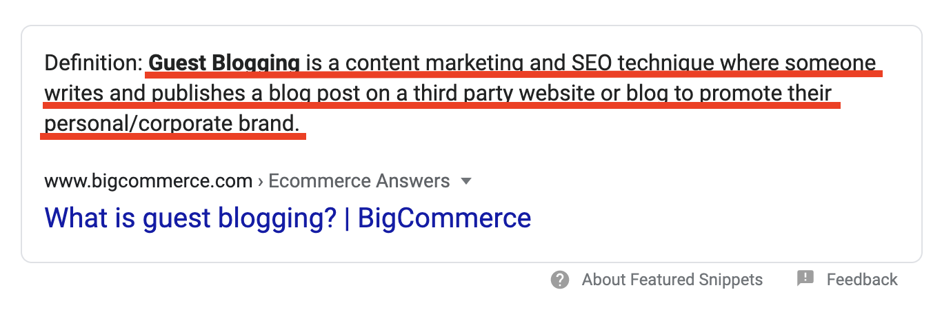 Guest Blogging Definition by BigCommerce