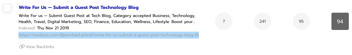 Highlight Result URL