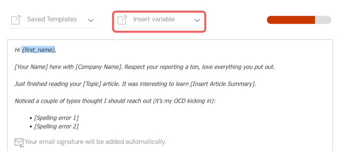 Insert Variable