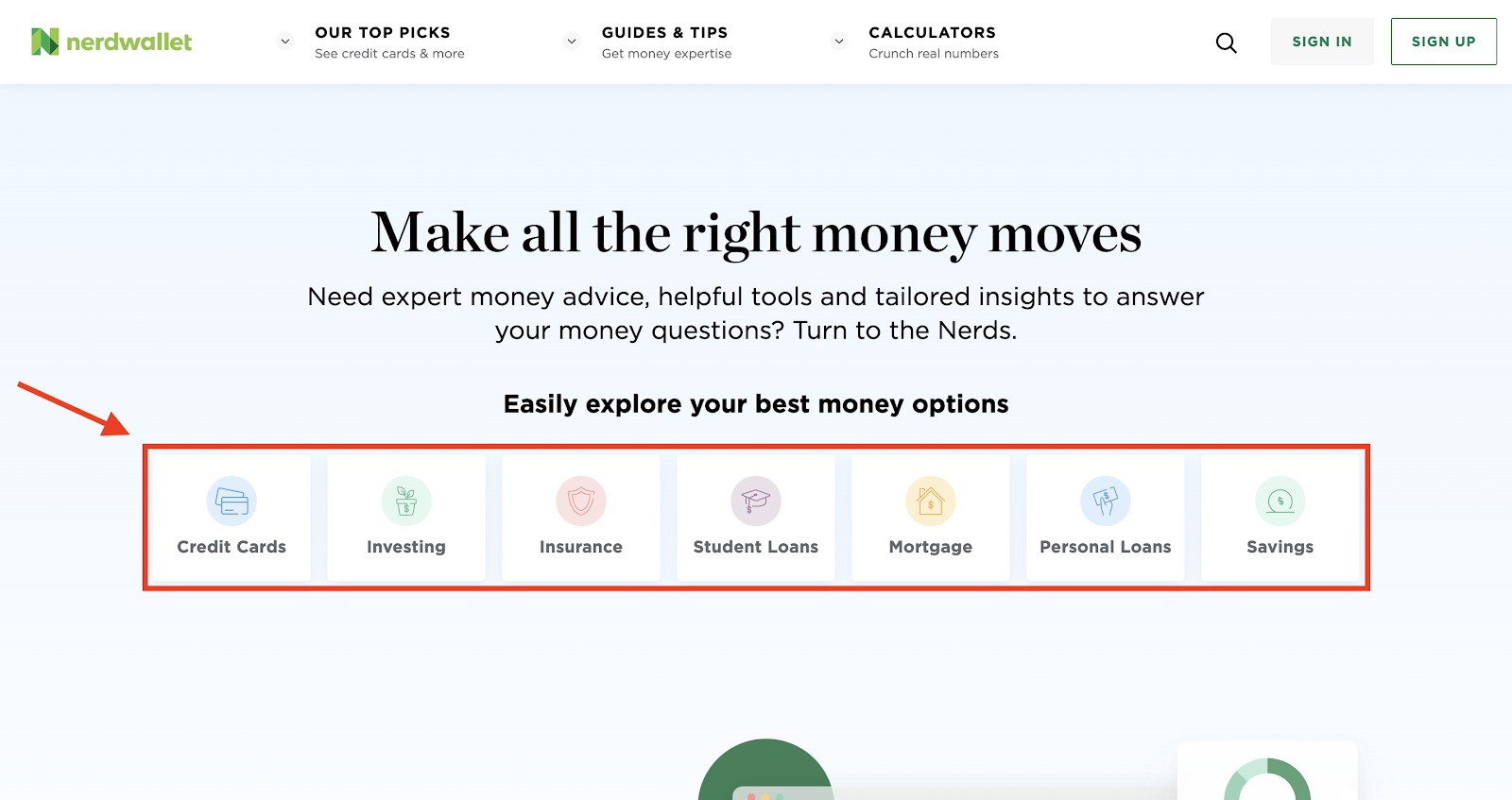 Nerdwallet home page