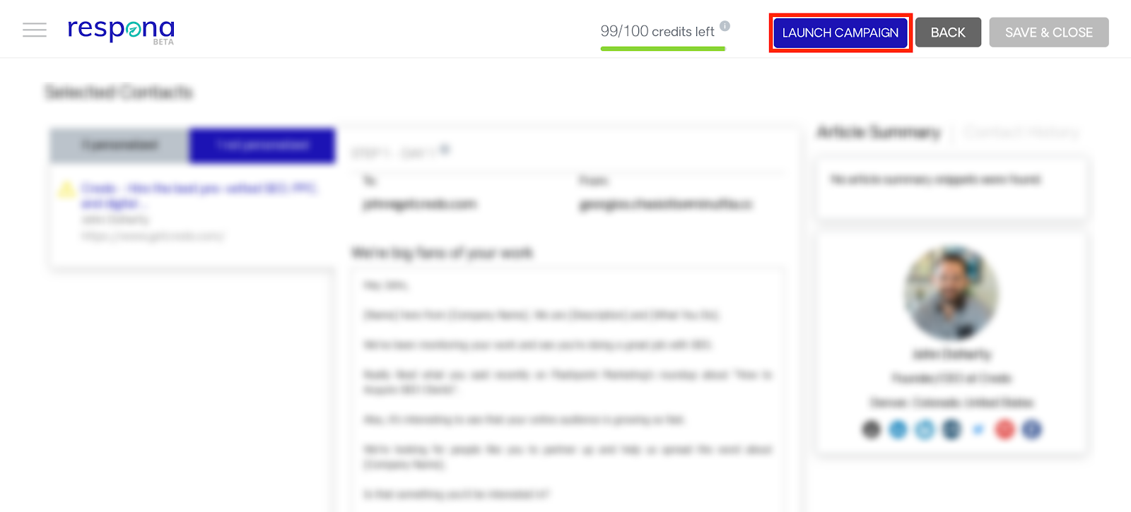 Launch Campaign on Respona 1