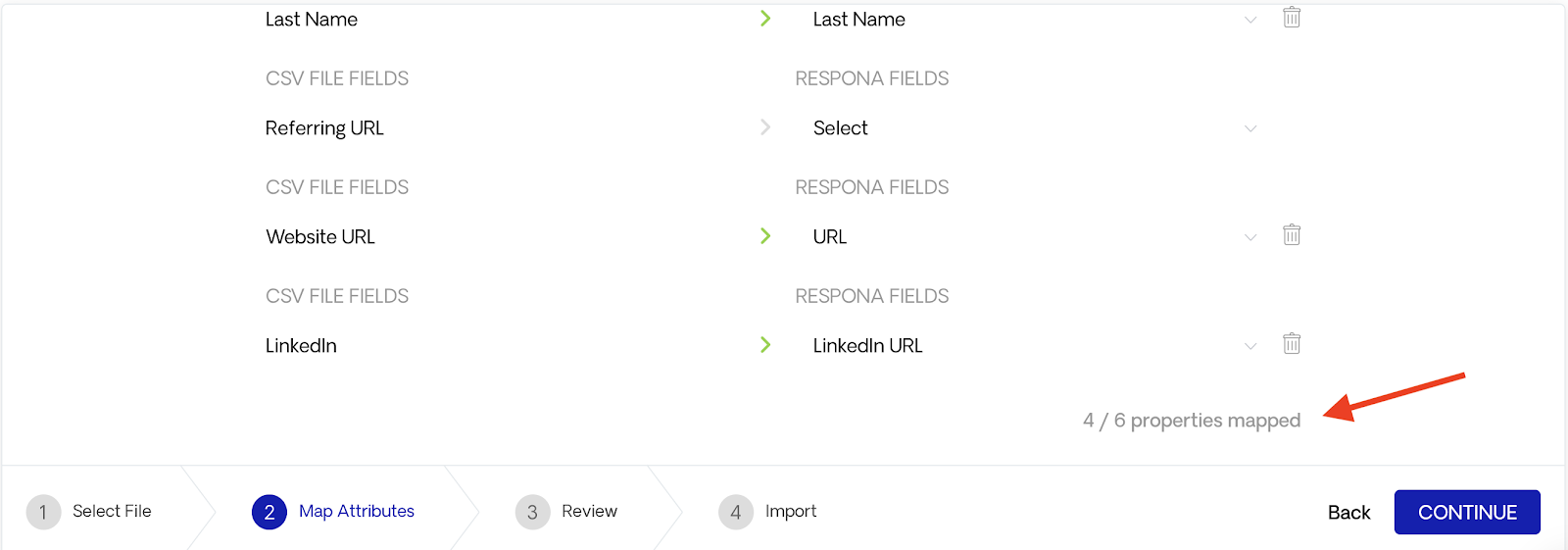 Properties Successfully Mapped