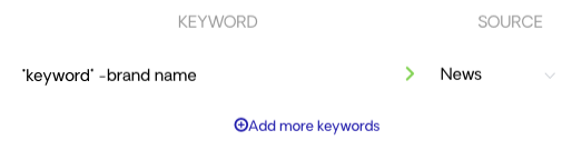 Selecting keywords for an automation