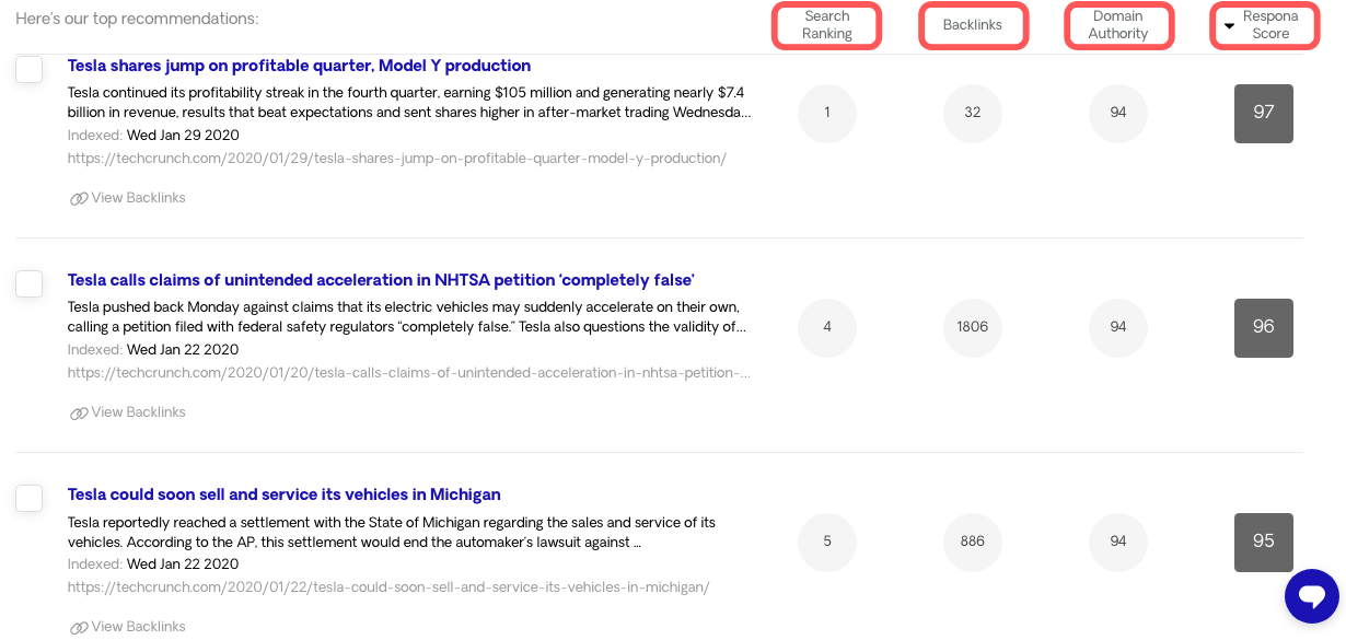 Respona Search Results 2