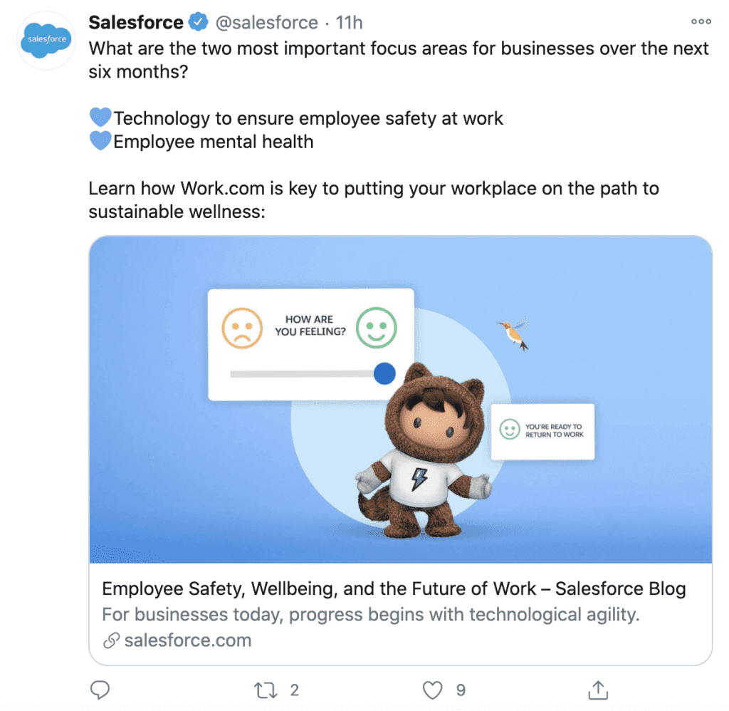 Salesforce Twitter post