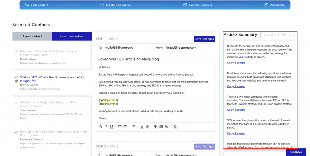 Respona - Personalize screenshot