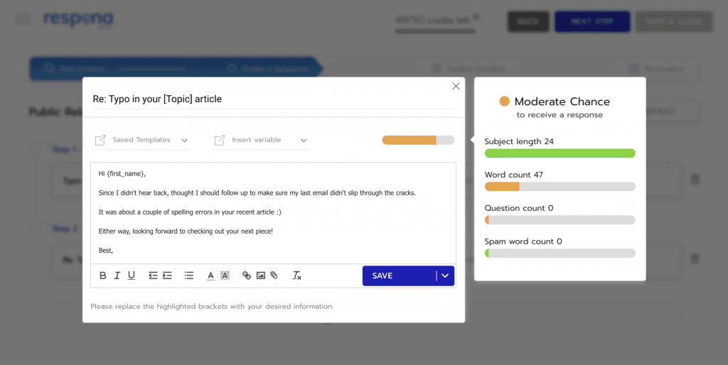 Automating follow-up emails for PR campaign outreach.