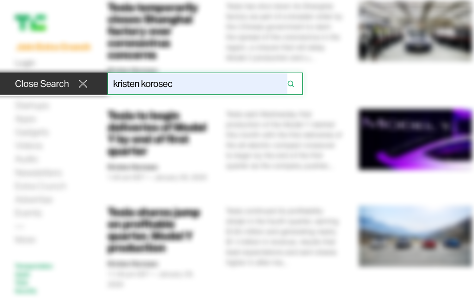 TechCrunch On Site Search