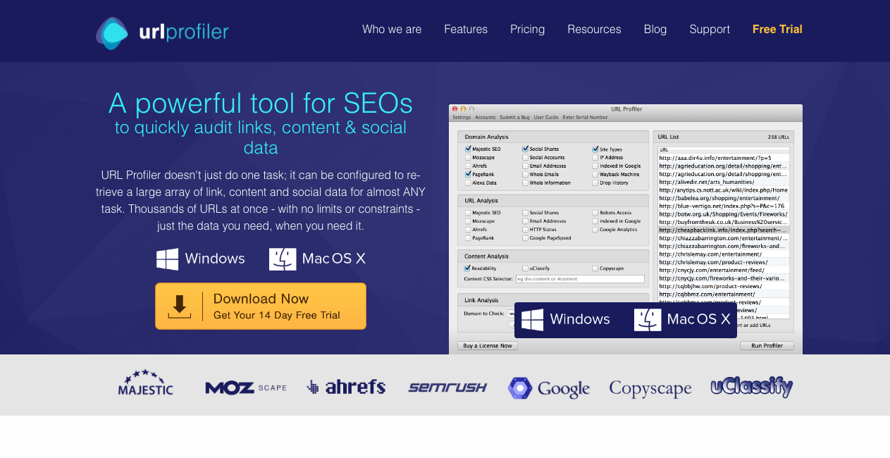URL Profiler Homepage