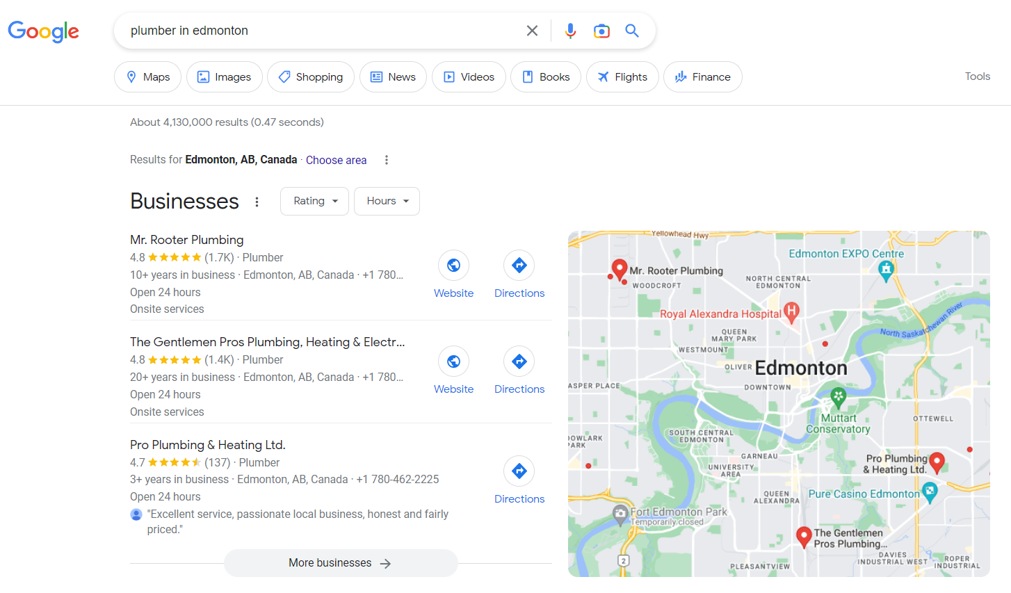 local keyword results