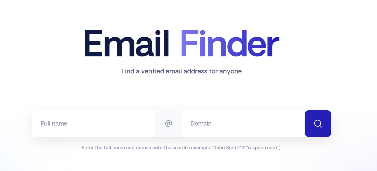 respona email finder page