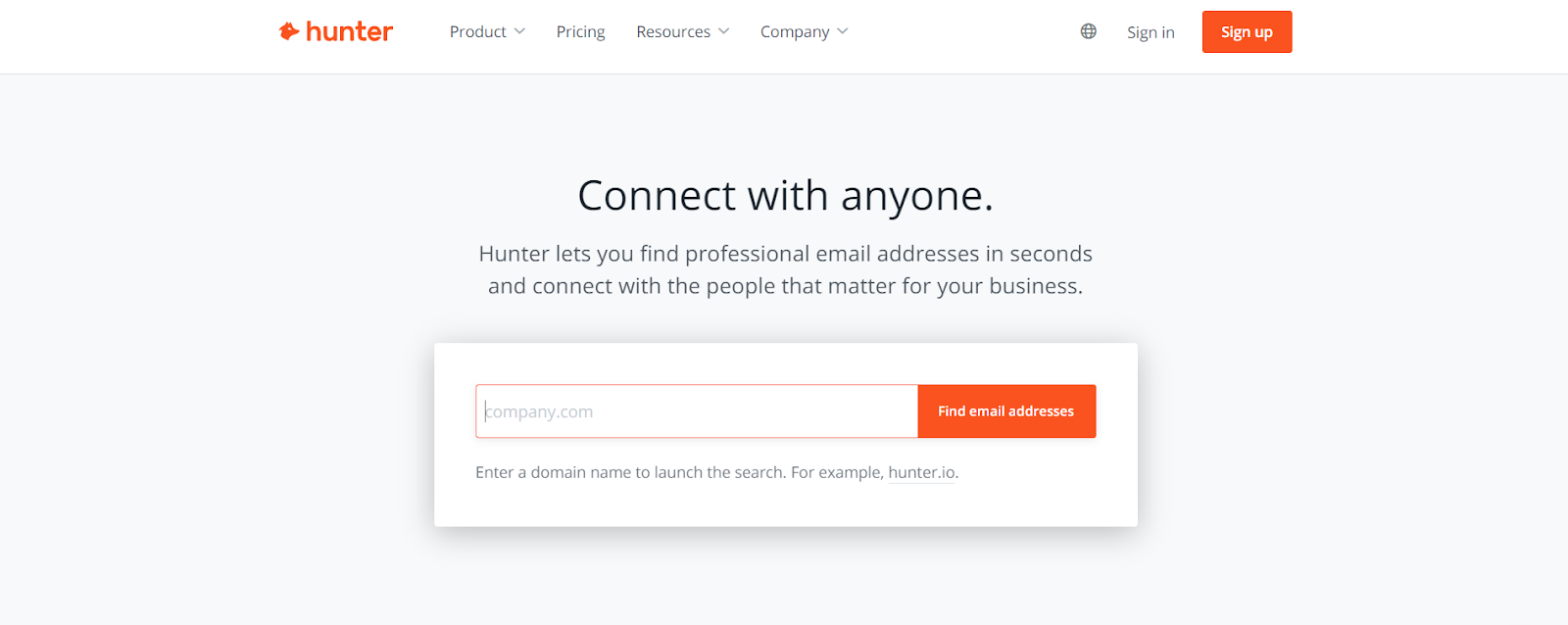 Hunter homepage