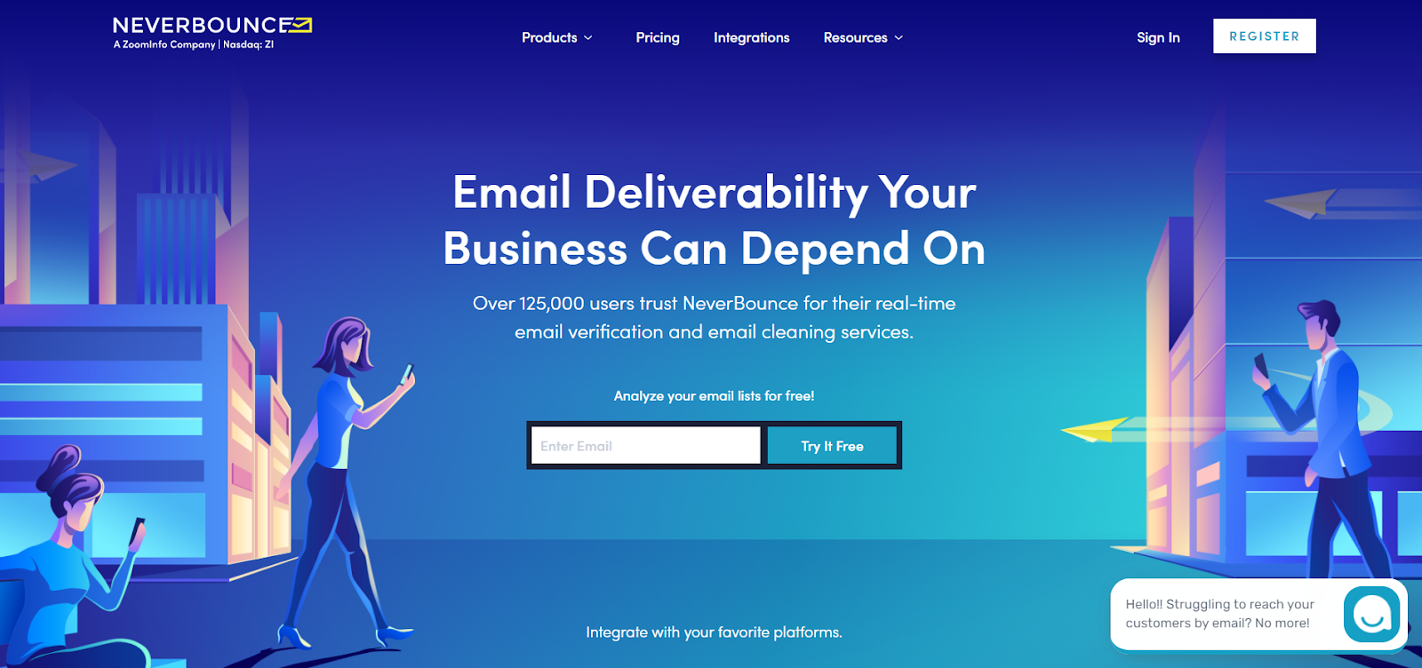 neverbounce homepage